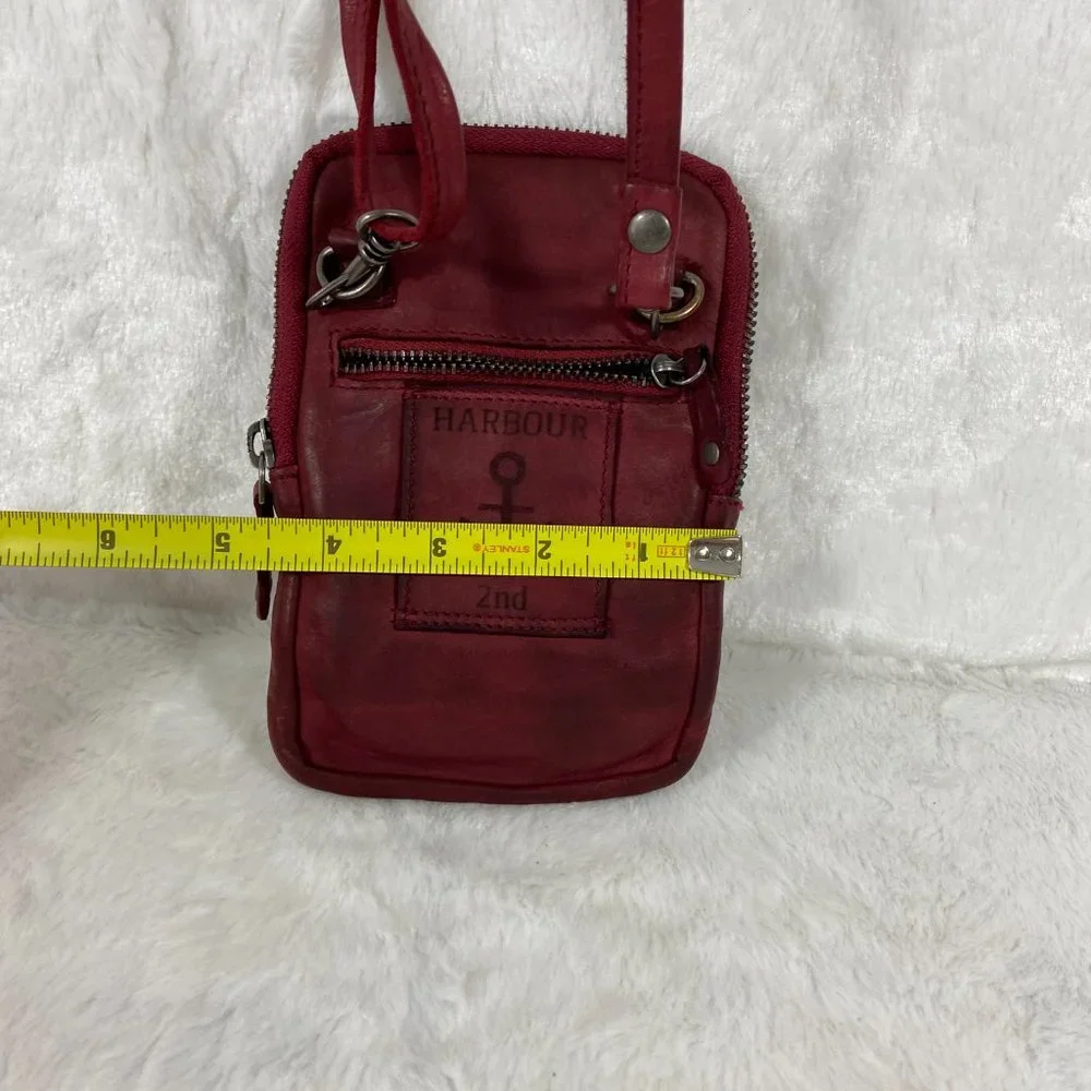 HARBOUR 2nd Compact Red Leather Crossbody Bag